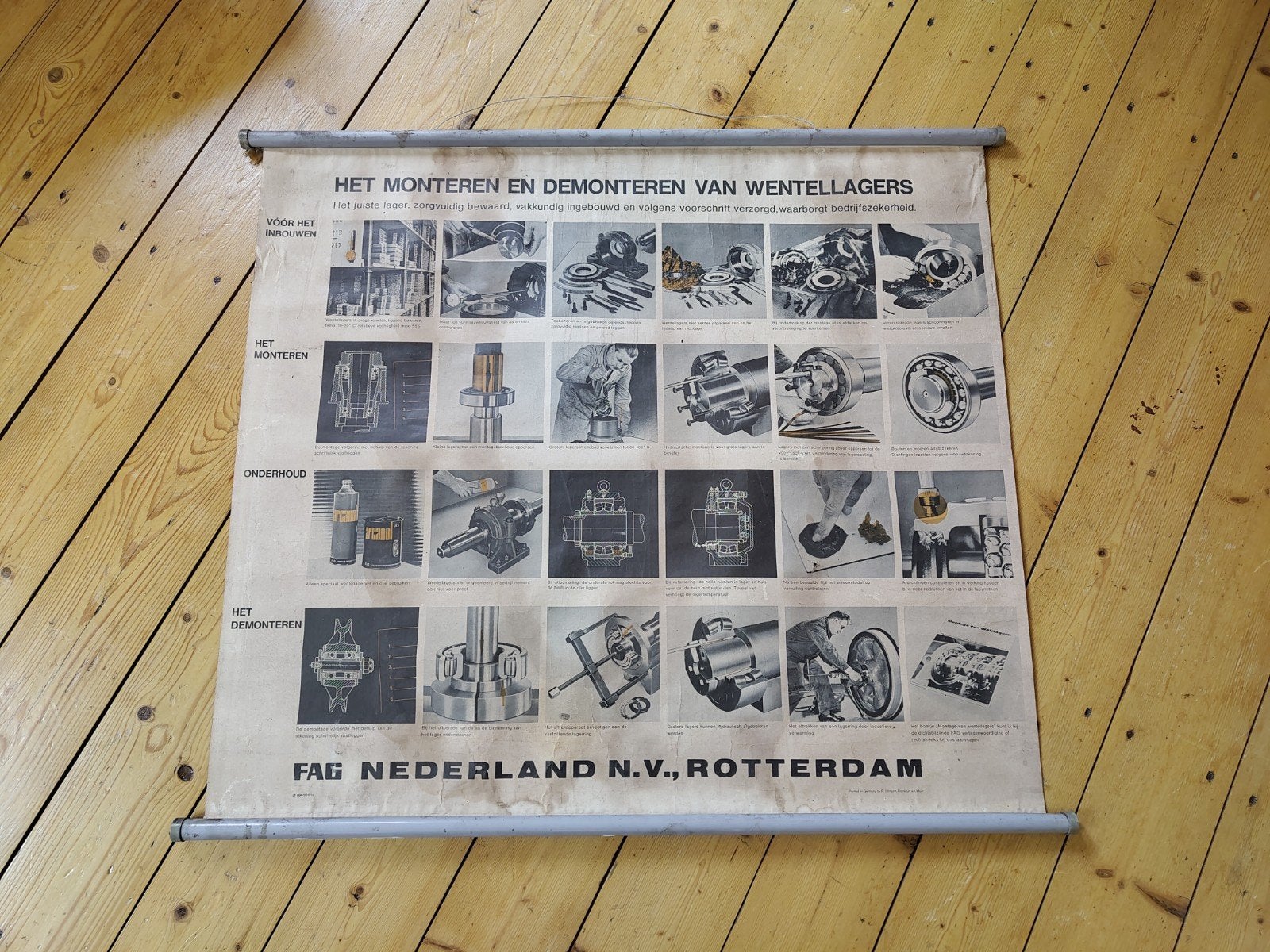 Garage-poster/wandplaat instructie 'wentellagers', Ophalen of Verzenden, Overige merken