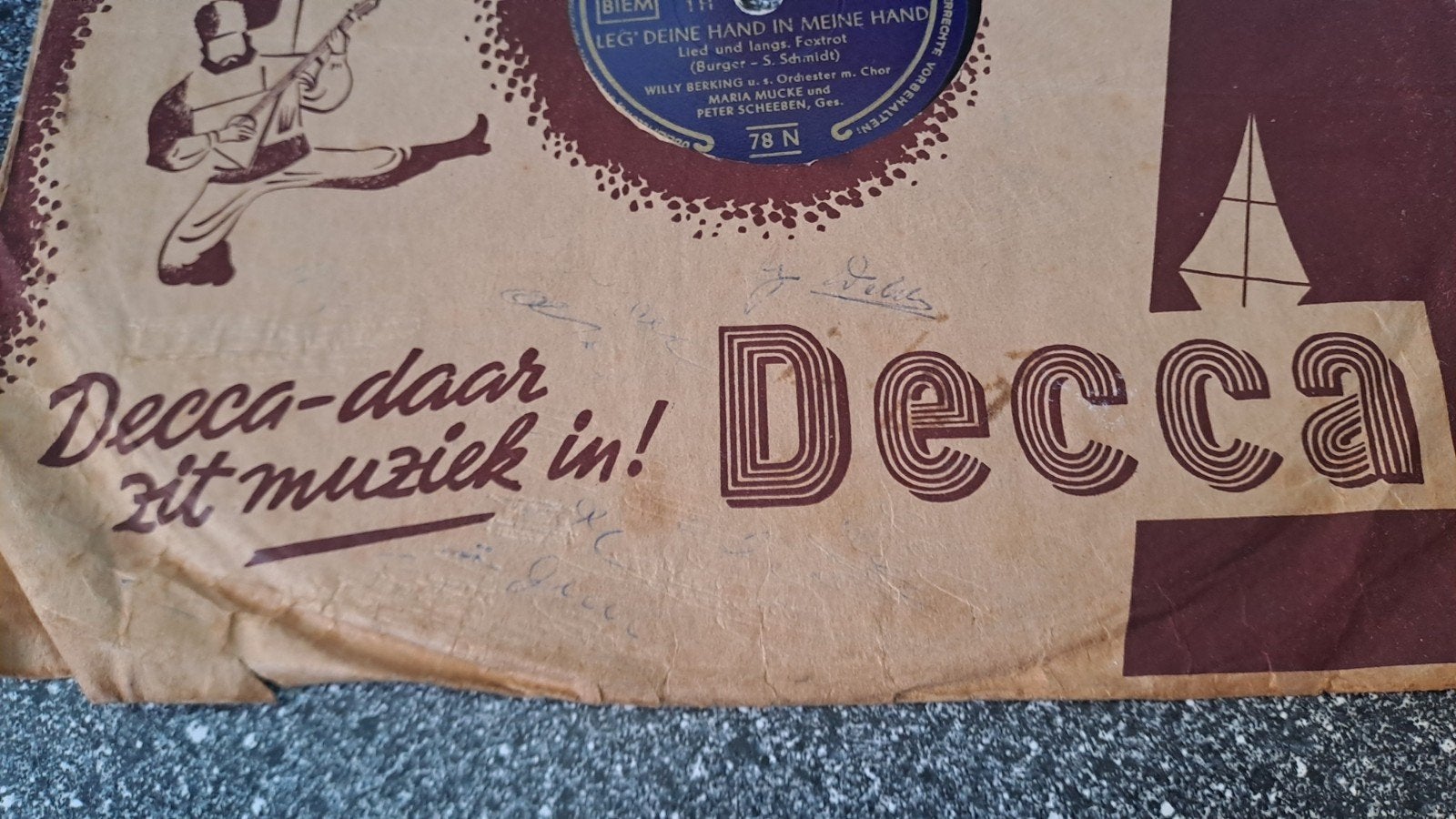 Vintage Philips 78 toeren plaat - Willy Berking, Ophalen of Verzenden, Gebruikt, 10 inch, Overige typen