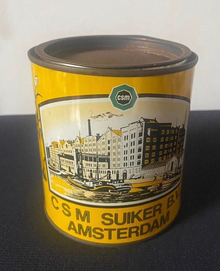 Rond blik van CSM Suiker B.V. Amsterdam.  Hoogte 11 cm., Ophalen of Verzenden, Gebruikt, Overige, Overige merken