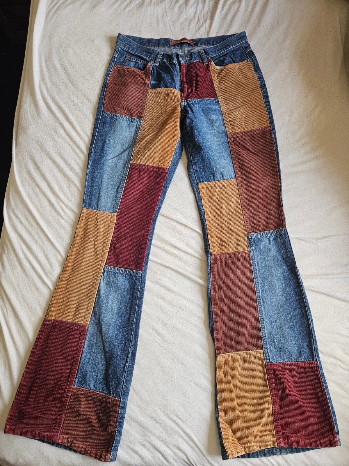 Patchwork flared jeans maat 40, Overige kleuren, Ophalen of Verzenden, Onbekend, W30 - W32 (confectie 38/40)