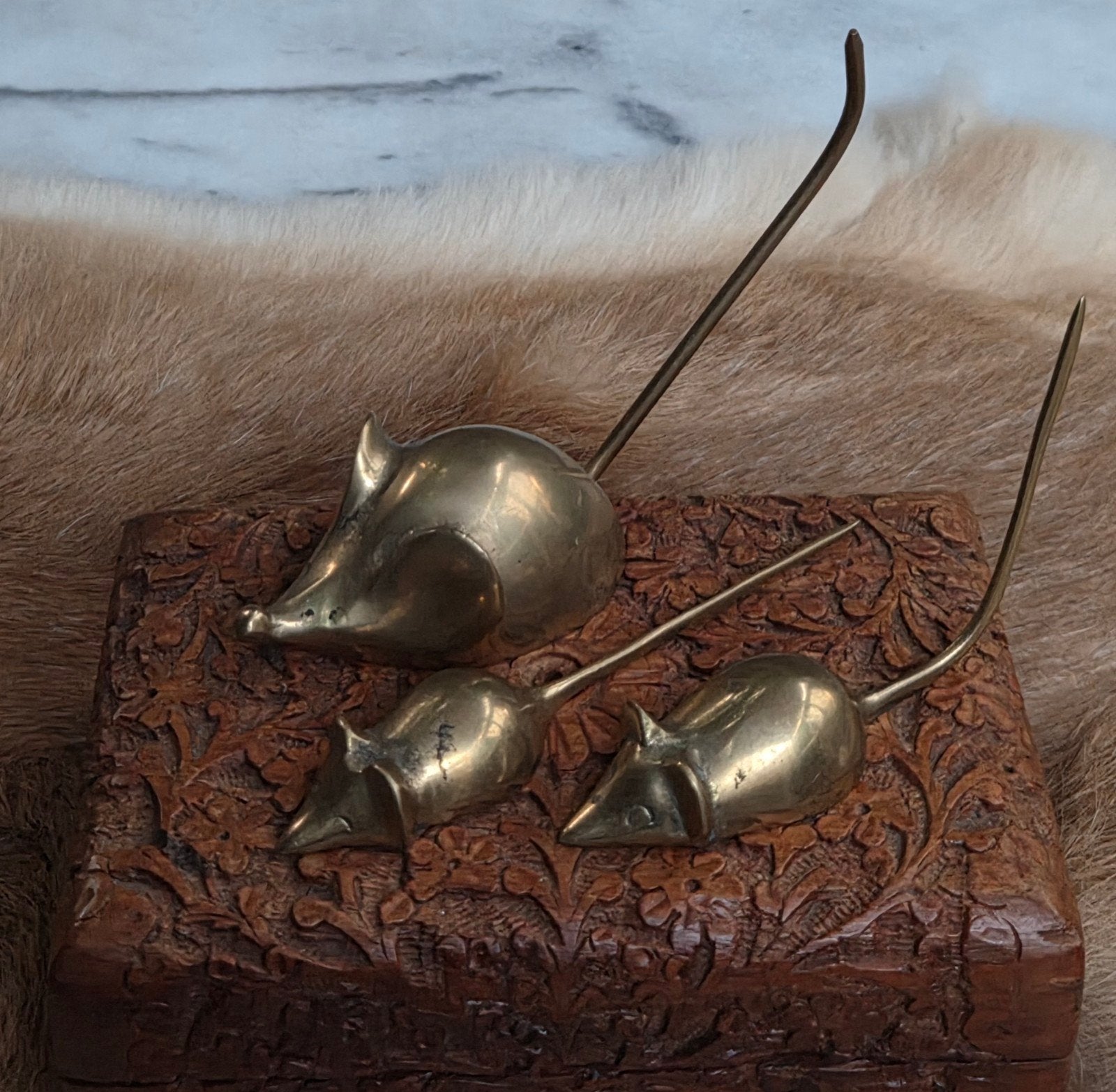 Vintage messing muisjes (Set van 3), Antiek en Kunst, Ophalen of Verzenden