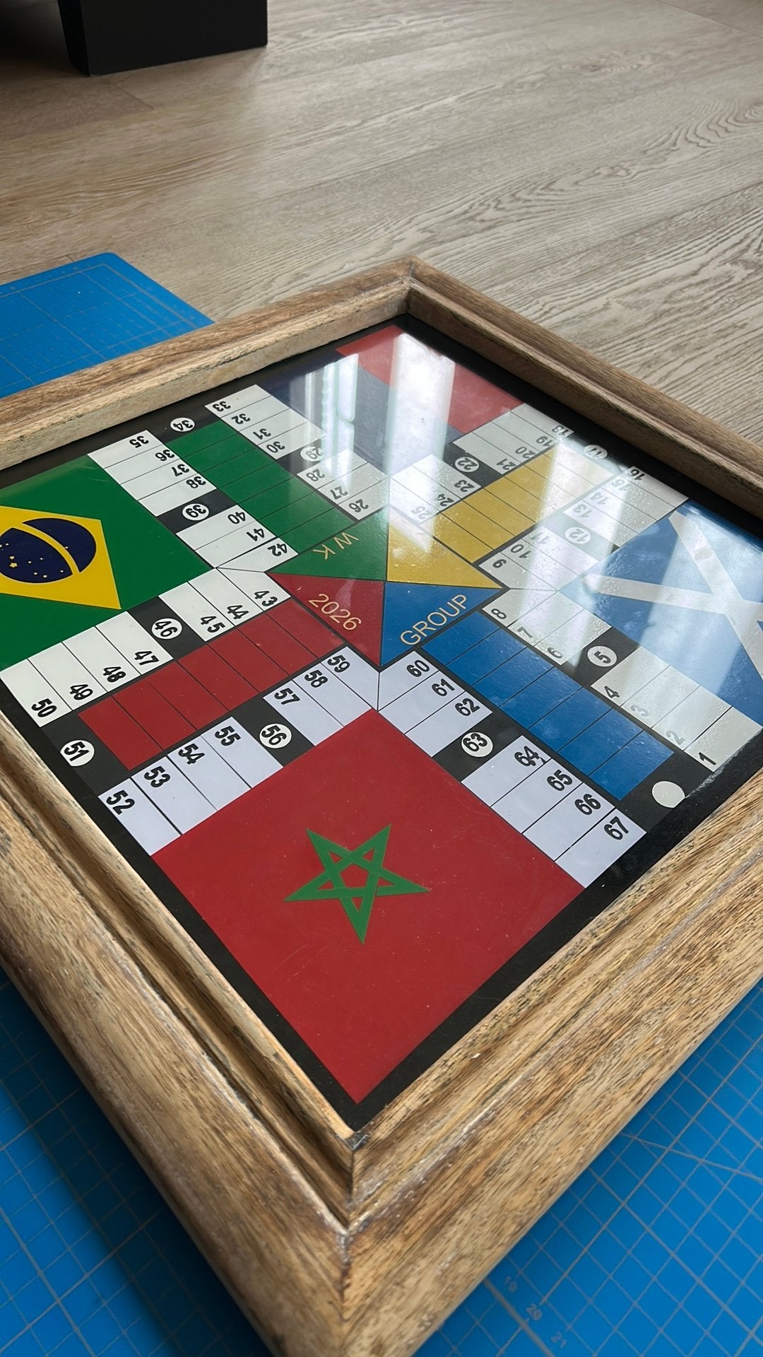 Parchi Parcheesi Bordspel game WK 2026 Editie Handmade!, Drie of vier spelers, Ophalen of Verzenden, Zo goed als nieuw