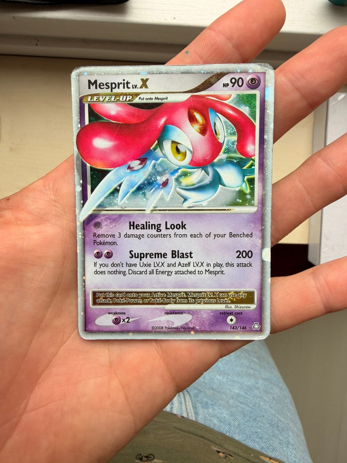 Mesprit lv.X (LA 143) Legends Awakaned	 143/146 - 2008, Ophalen of Verzenden, Gebruikt, Losse kaart