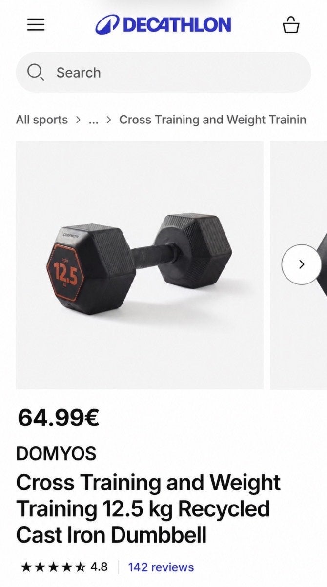 Domyos Halter 12.5 kg - Cross Training & Krachttraining, Ophalen, Zo goed als nieuw