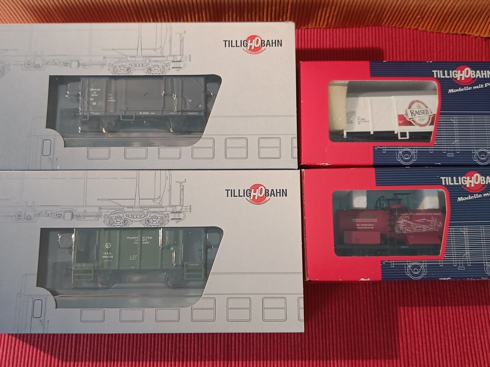 Tillig H0 wagons (4x) ZGAN. H0-modellen (schaal 1:87), Overige merken, Gelijkstroom, Analoog, Wagon