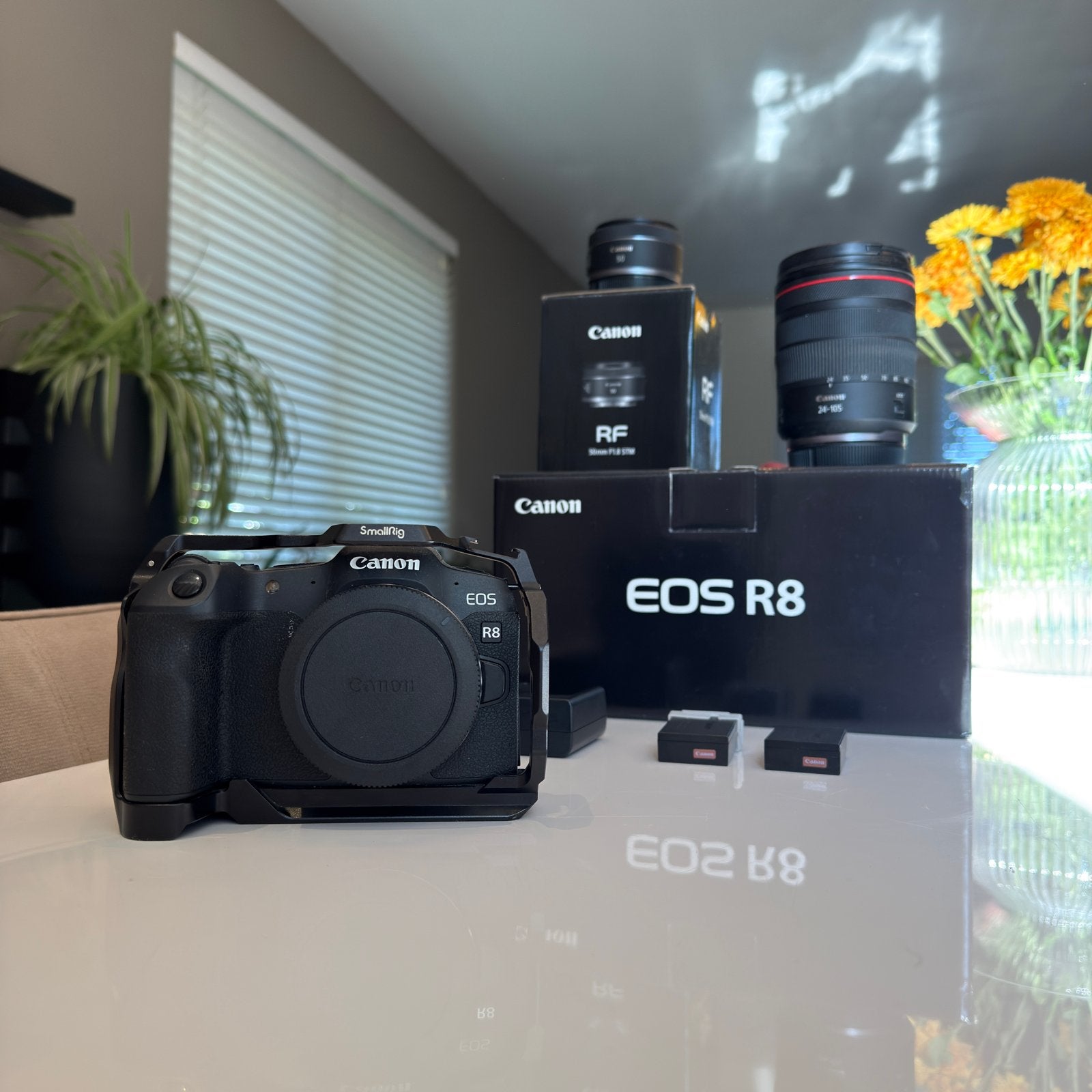 Canon EOS R8 met RF 24-105mm F4 L IS USM en RF 50mm F1.8 STM, Ophalen, Canon, Beeldstabilisatie, Zo goed als nieuw