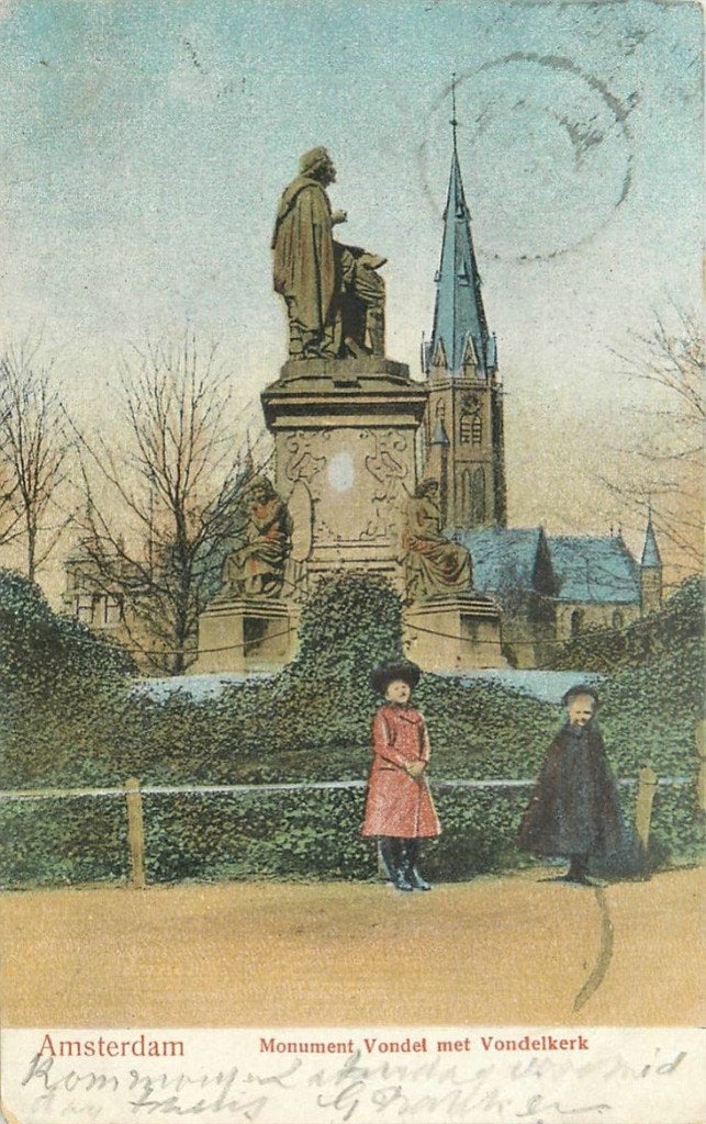 701-366-037 Amsterdam Monument Vondel, Verzenden, Voor 1920, Noord-Holland