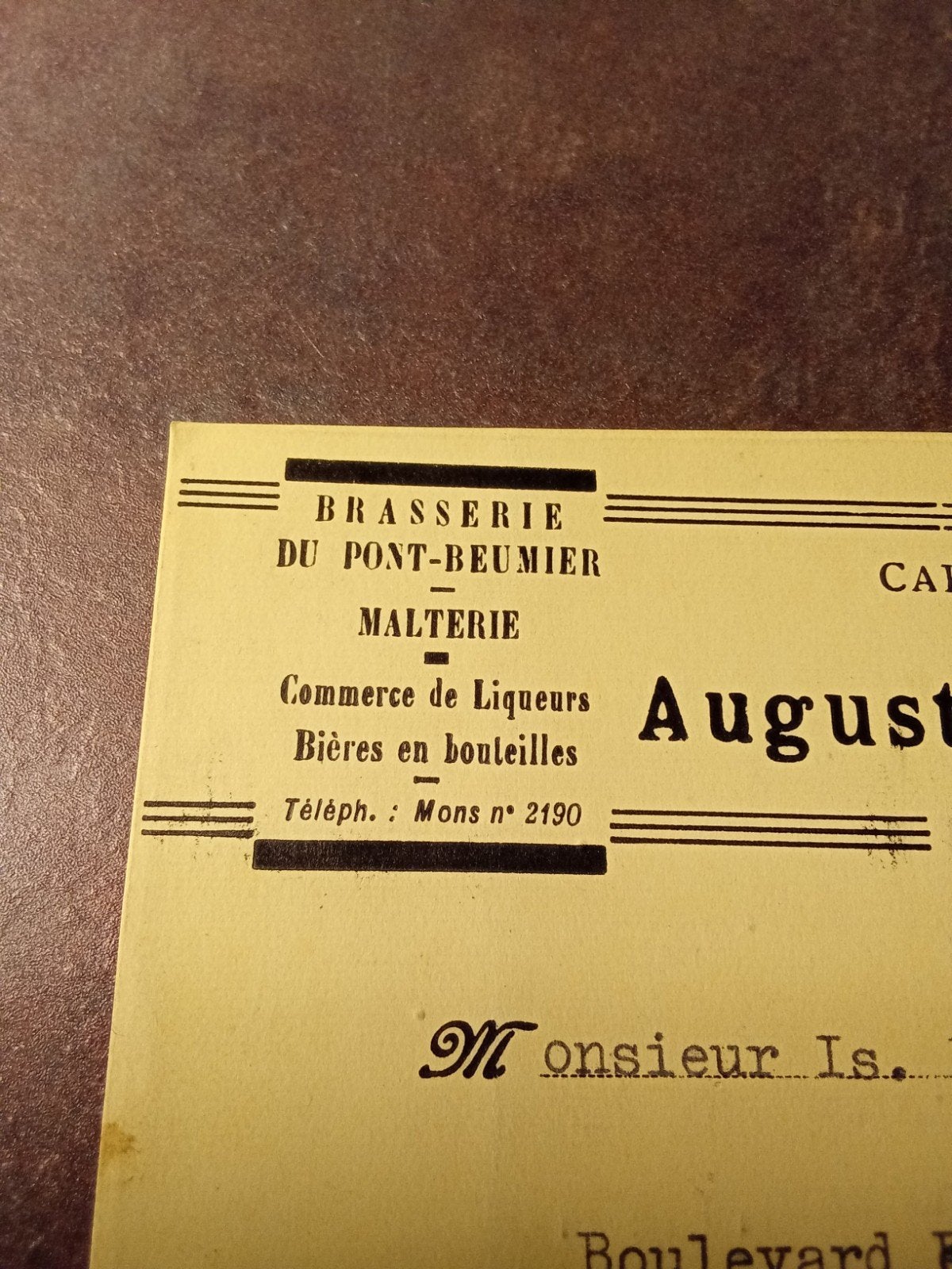Bier Brouwerij Briefkaart België Beumier 1942 2de W.O., Ophalen of Verzenden, Zo goed als nieuw, Overige typen