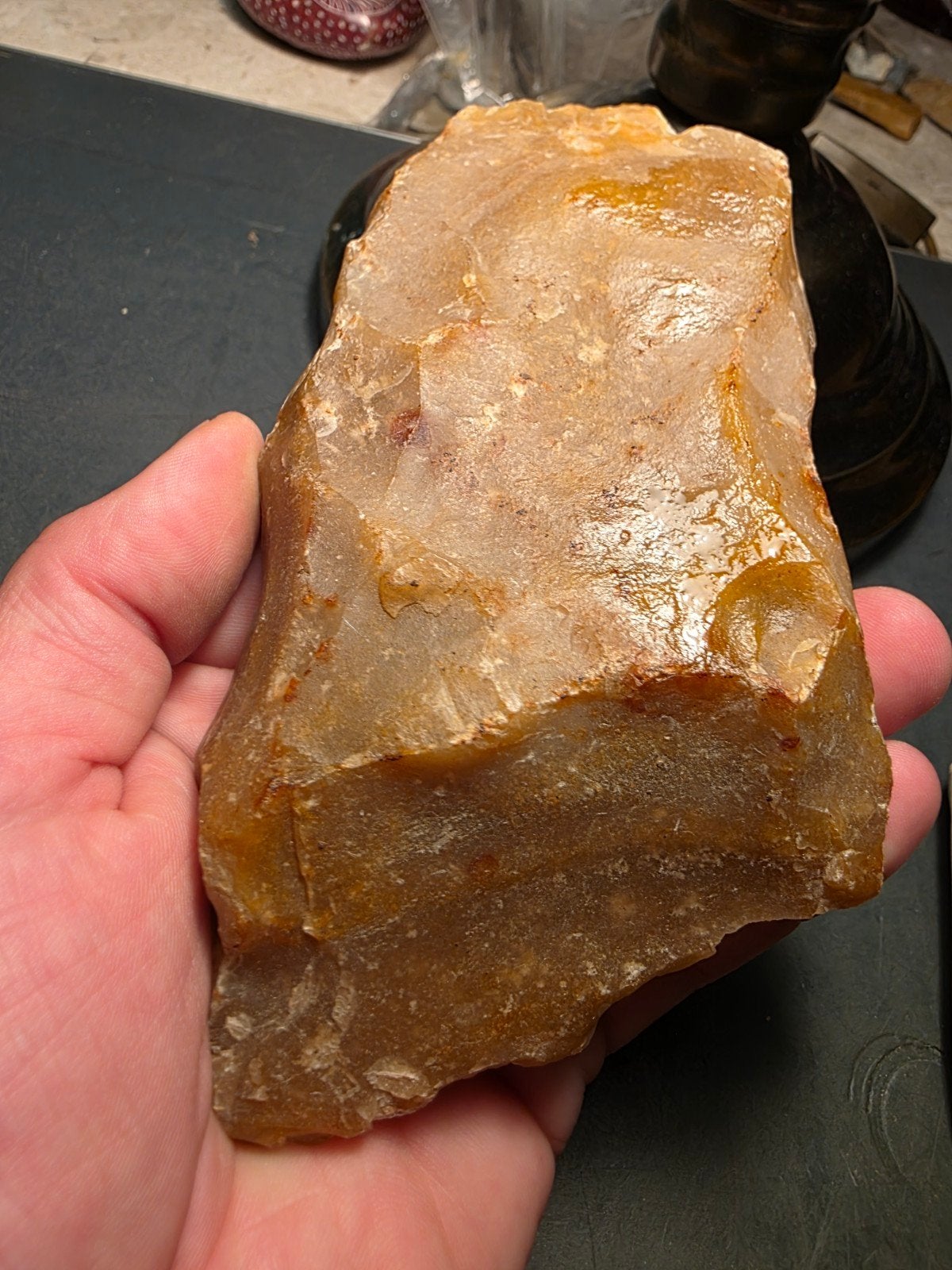 Prehistorische vuistbijl / hakbijl - Oude verzameling, Ophalen of Verzenden, Gebruikt