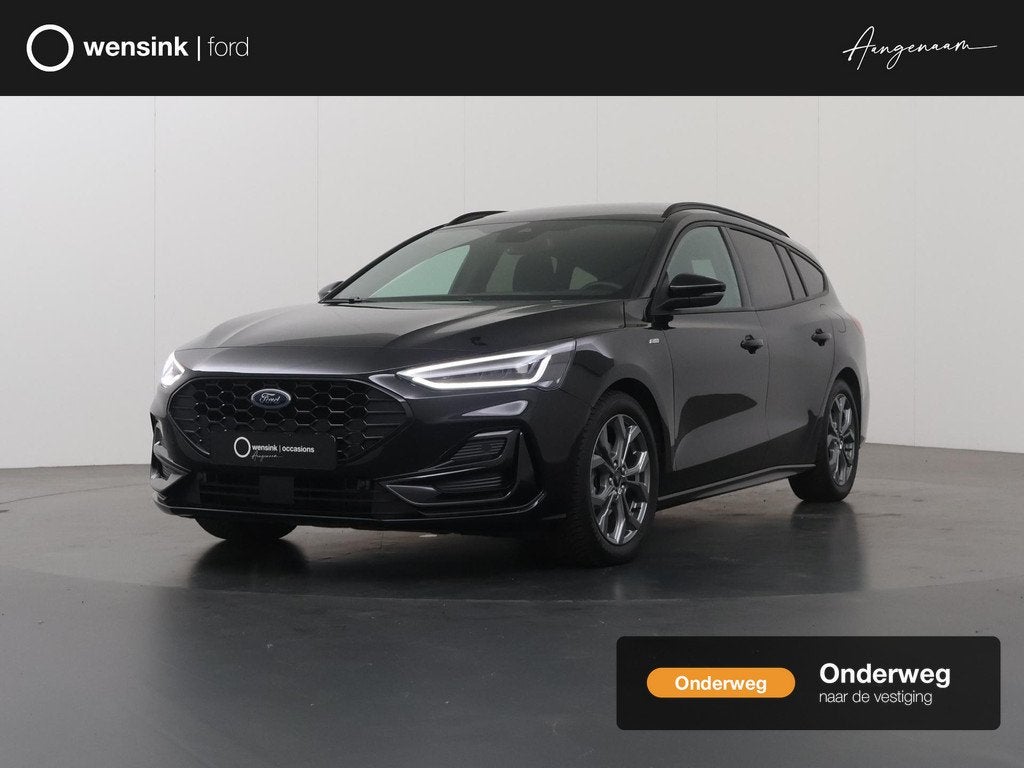 Ford Focus 1.0 EcoBoost Hybrid ST Line X | Trekhaak Afneemba, Auto's, Ford, Stof, Gebruikt, Automatische klimaatregeling, Zwart