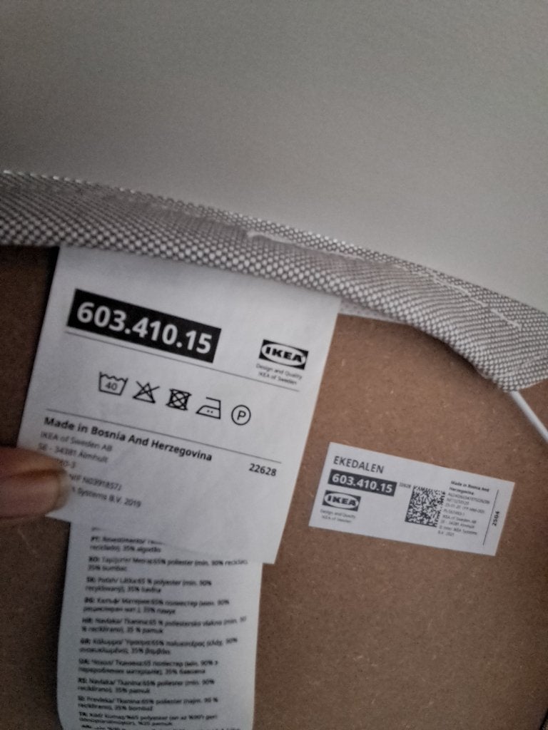 IKEA EKEDALEN eetkamerstoelen wit set van 3  CS27392, Ophalen, Gebruikt, Drie, Wit