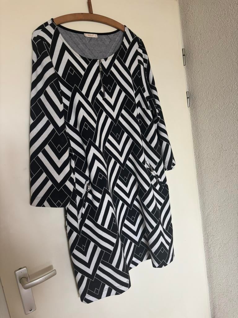 JURK/TUNIEK TRICOT 46/48, Ophalen of Verzenden, Zo goed als nieuw, Zwart, Jurk