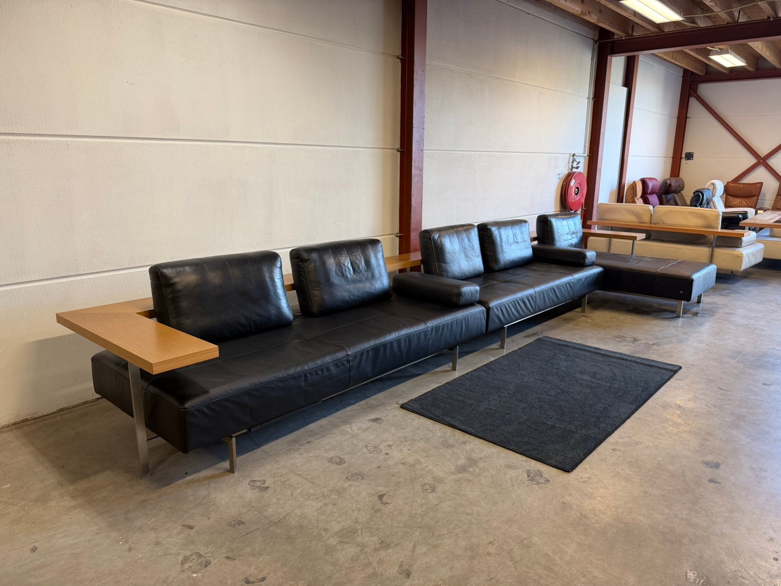 Foto 5 van Design leren hoekbank bankstel zwart leer Rolf Benz Dono
