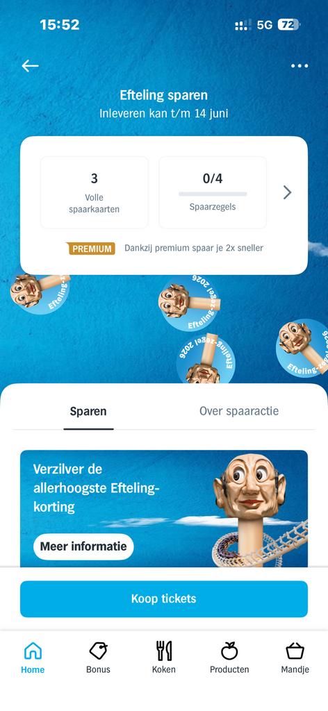 Efteling zegels, Tickets en Kaartjes, Eén persoon, Kortingsbon, Pretpark