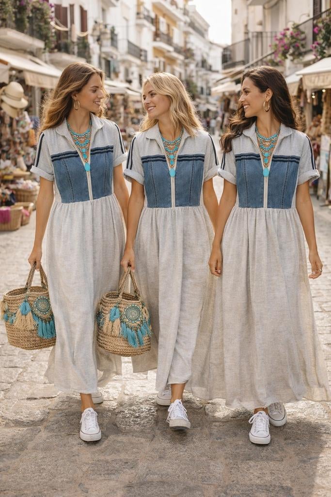 Ibiza partij 5 gypsy jurken, Maat 38/40 (M), Blauw, Nieuw, Ophalen of Verzenden