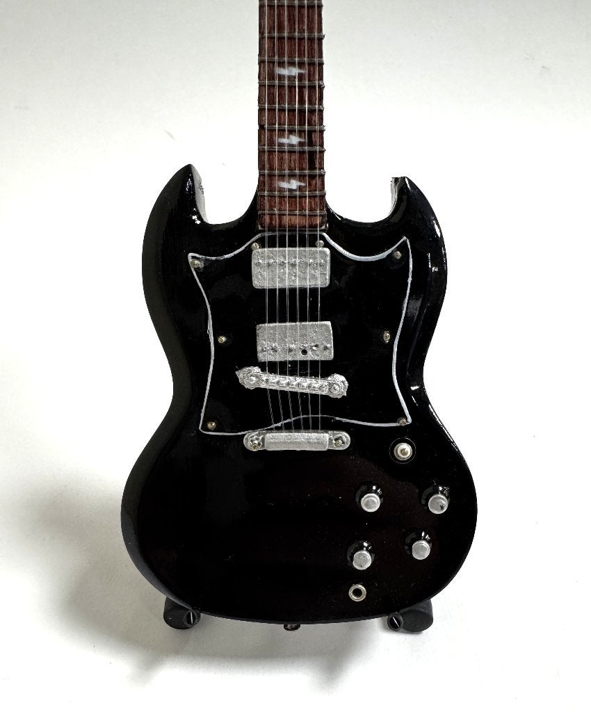 Angus Young ACDC zwart miniatuur gitaar 25cm mini guitar, Info@deconoord.nl, Deco Noord, Nieuw, Ophalen of Verzenden