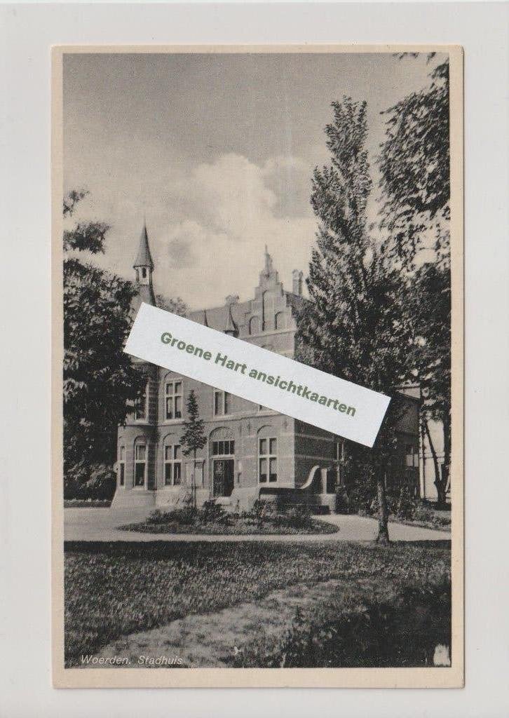Woerden - Stadhuis * 260607-13, Ophalen of Verzenden, 1920 tot 1940, Gelopen, Utrecht