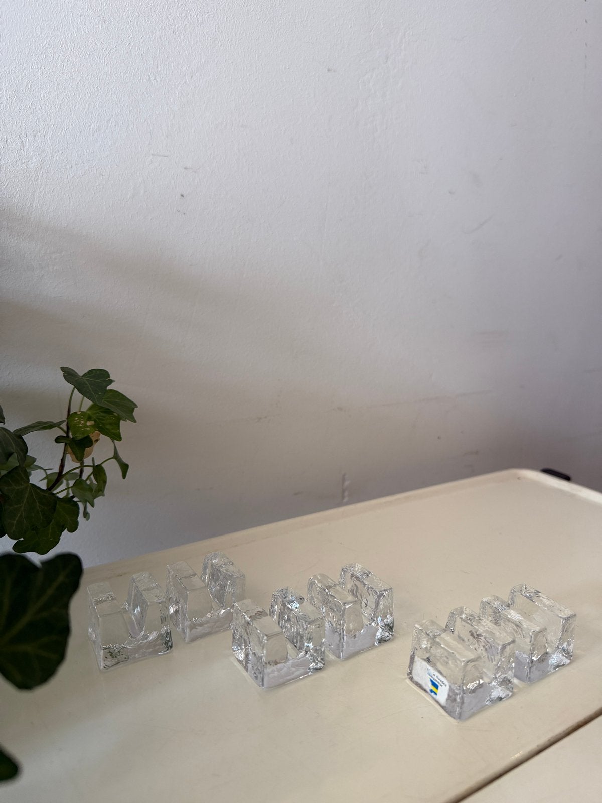 Set van 6 scandinavisch design messenleggers Lindshammar, Antiek en Kunst, Antiek | Glas en Kristal, Ophalen of Verzenden