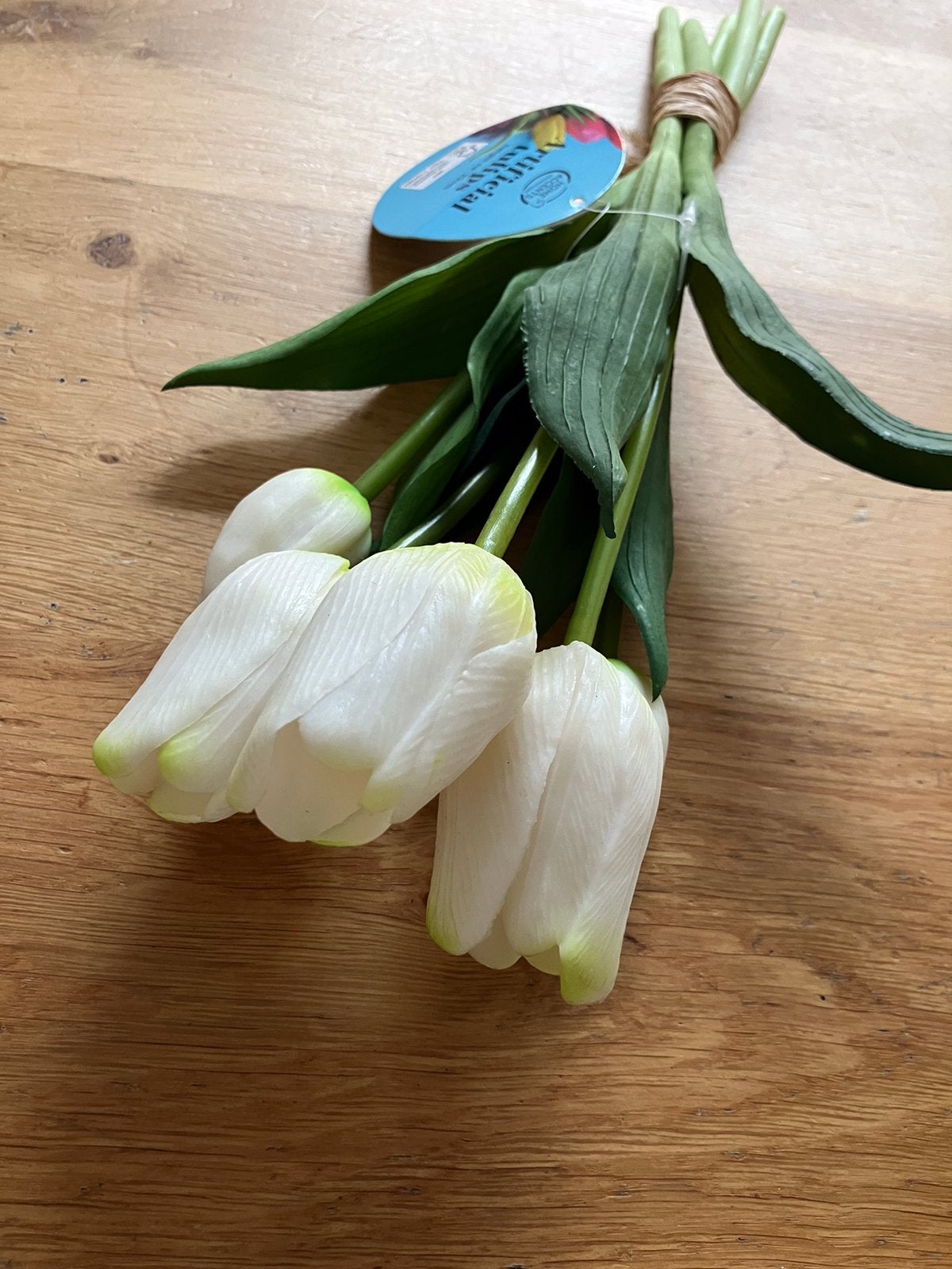Nieuw/witte nep tulpen/decoratie kunst bloemen, 30 cm, Nieuw, Ophalen of Verzenden, Wit