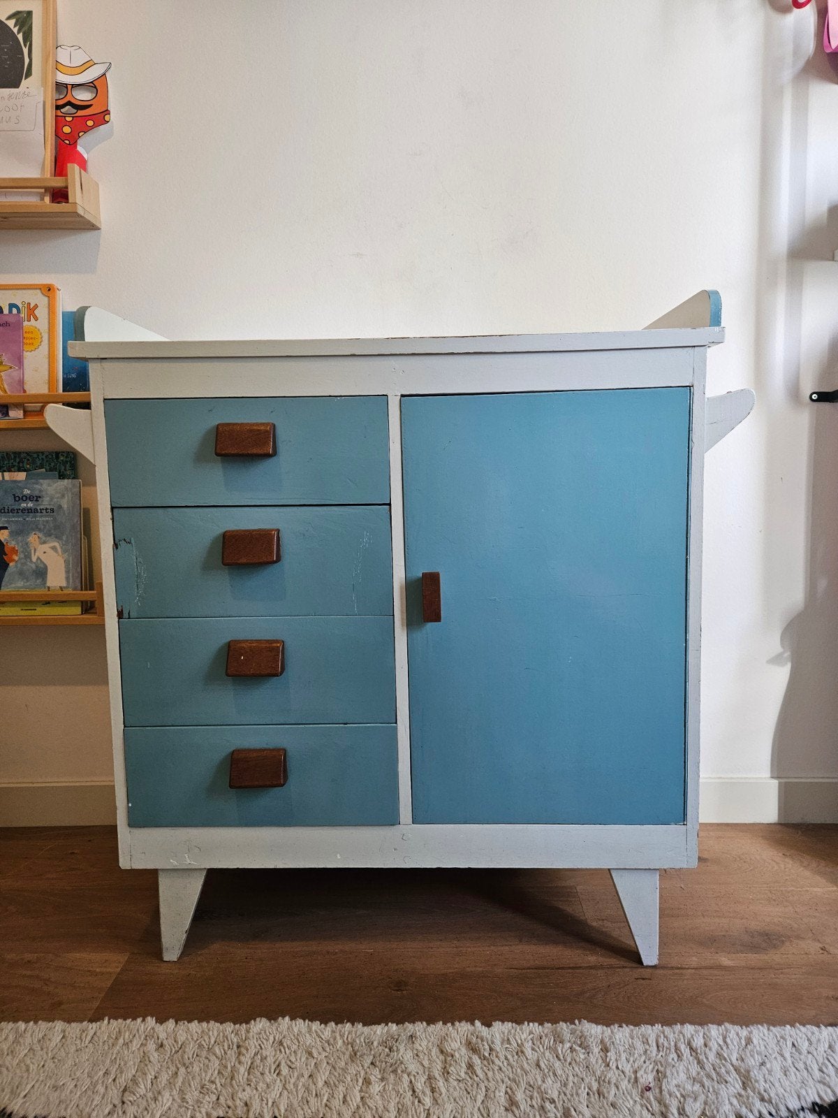 Vintage houten commode, Ophalen, Gebruikt, 50 tot 70 cm, 75 tot 100 cm