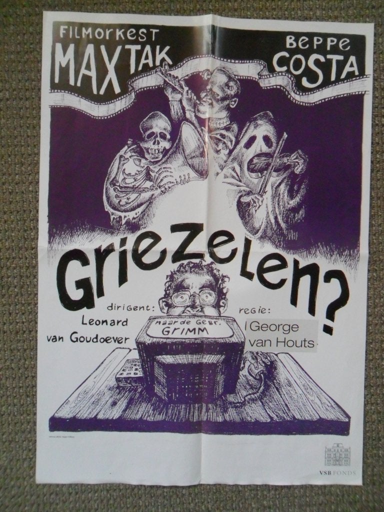 Filmorkest Max Tak: affiche Griezelen (Beppe Costa/2000), Boeken, Verzenden, Zo goed als nieuw, Overige onderwerpen