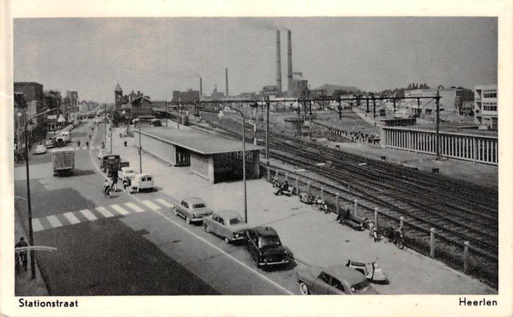 Heerlen Stationstraat Station Emplacement Mijn Spoorwegen, Verzenden, 1960 tot 1980, Ongelopen, Limburg