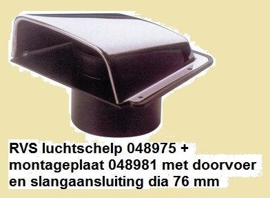 048981 Montageplaat met slangaansluiting tbv RVS luchtschelp, Ophalen of Verzenden, Nieuw, Motor en Techniek