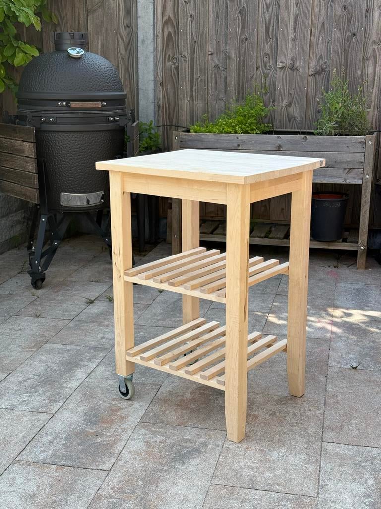 IKEA Bekväm Roltafel 50x58cm blad, Hout, IKEA, Keukentrolley, Zo goed als nieuw