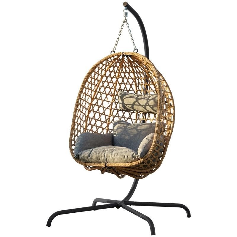 Comfortabele hangstoel met kussens, Ophalen, Zo goed als nieuw, Rotan