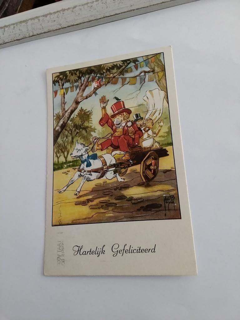 JACOB JANSMA/ AAP IN WAGEN GETROKKEN DOOR EEN GEIT 1959, Ophalen of Verzenden, 1940 tot 1960