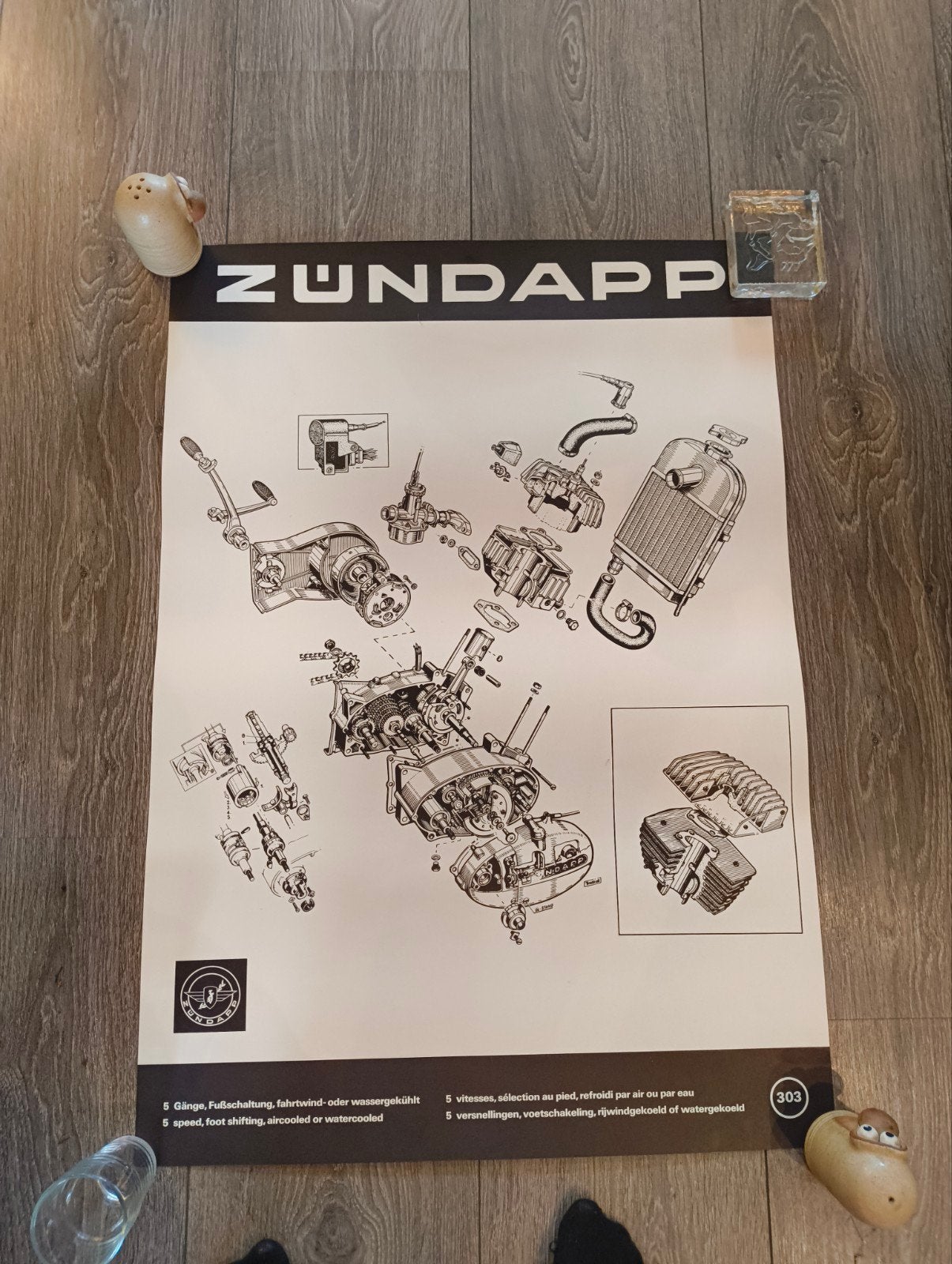 originele vintage Zündapp poster, Fietsen en Brommers, Ophalen of Verzenden