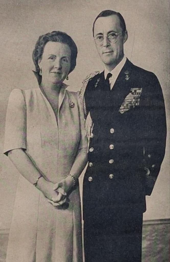 Juliana  & Bernard. 12.5 jaar huwelijk. Litho. 1949. 30/36cm, Verzamelen, Ophalen, Gebruikt, Nederland, Overige typen