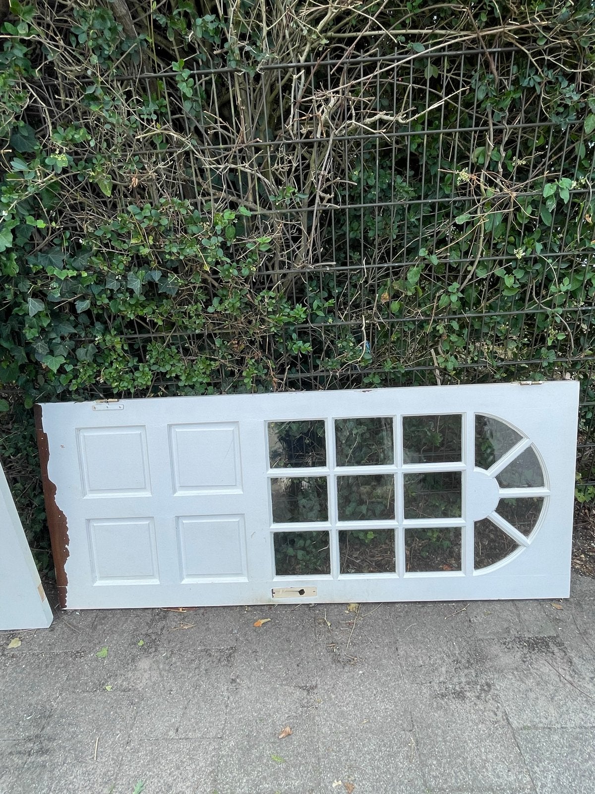 Massieve klassieke deur met glas, Gebruikt, 80 tot 100 cm, Ophalen of Verzenden, Buitendeur