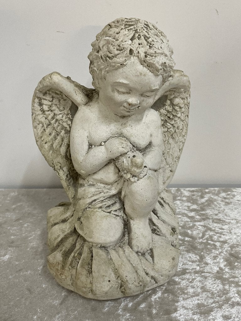 Brocante Tuinengel Gips, Ophalen of Verzenden