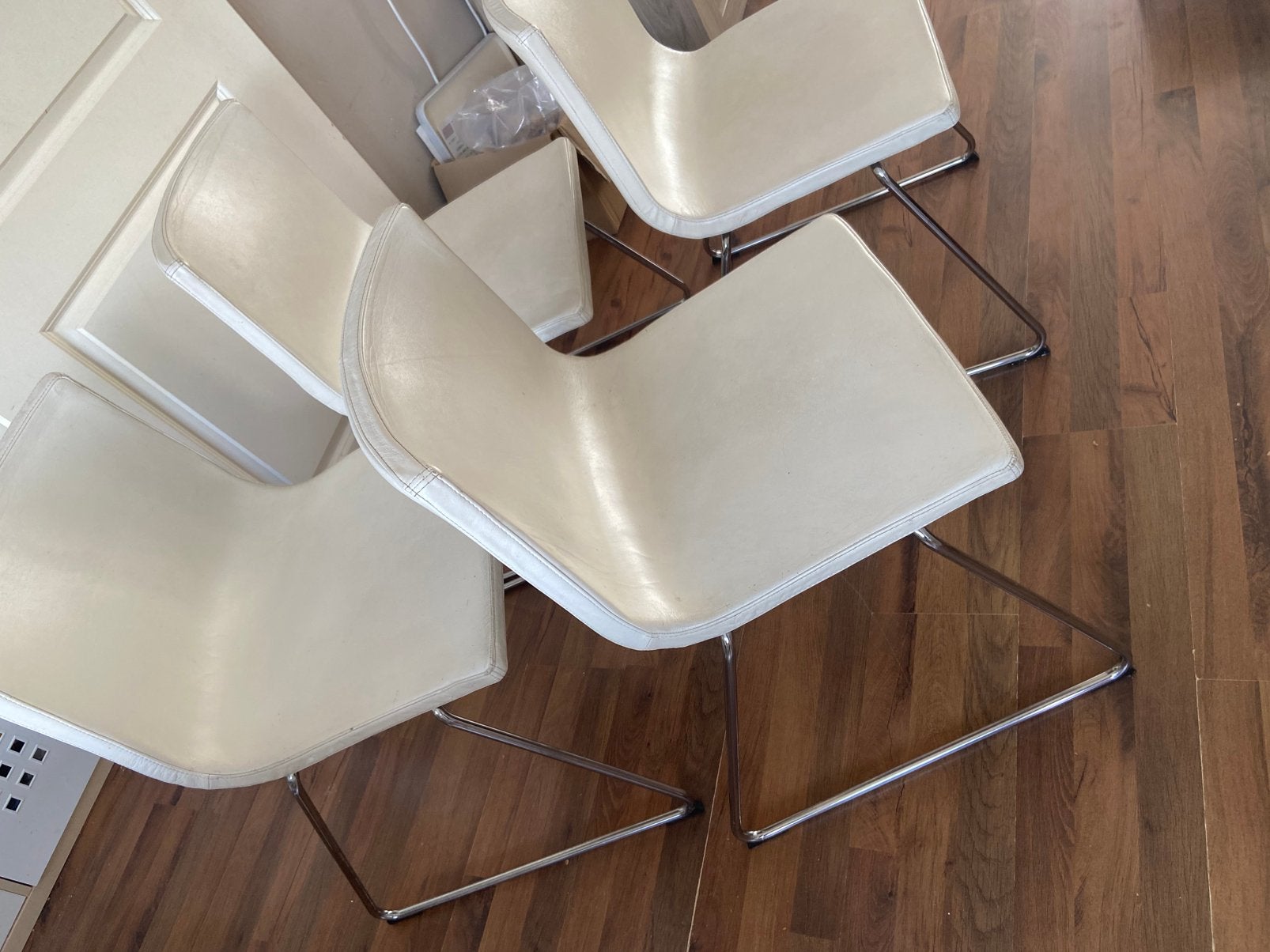 4 ikea bernhard stoelen - leer beige, Ophalen, Gebruikt, Overige kleuren, Leer