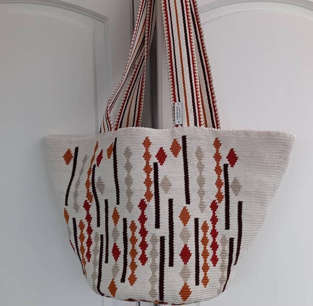 .mochilla gehaakte strandtas met voering en zakjes., Sieraden, Tassen en Uiterlijk, Tassen | Damestassen, Ophalen, Nieuw, Overige typen