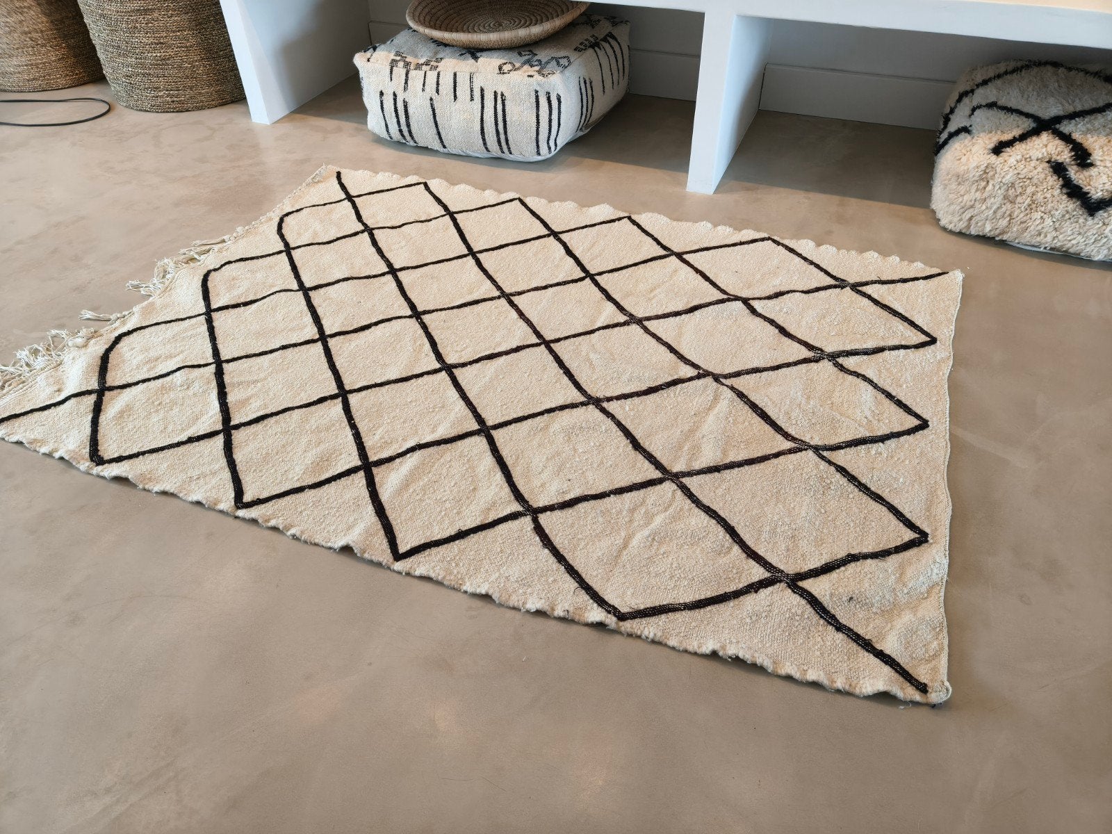 Marokkaanse Beni Ouarain vloerkleed tapijt kleed marokko, Ophalen, Zo goed als nieuw, Modern, Bohemian, 100 tot 150 cm