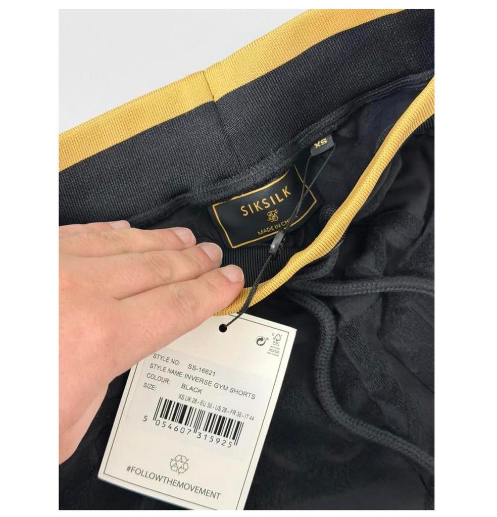 SikSilk ss-1662 inverse gym shorts korte joggings broek mens, Zwart, Nieuw, Ophalen of Verzenden, H