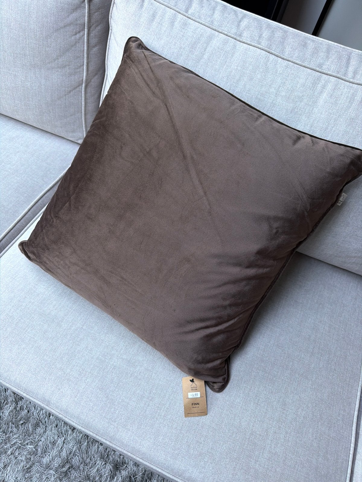 Chocolate Martini kussen van Dutch decor Finn 60x60cm, Overige merken, Bruin, Vierkant, Nieuw