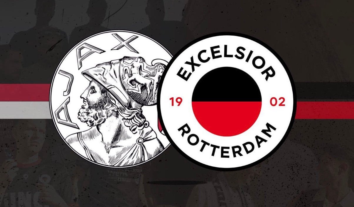 Ajax-Excelsior 6x 406 naast elkaar middenlijn, Drie personen of meer