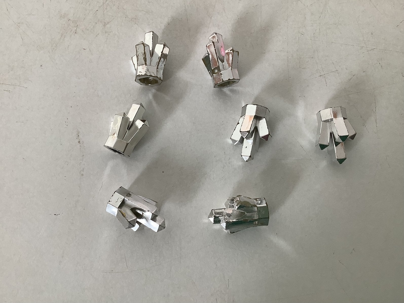 Lego steen rots 1x1 kristal 5 punten chroom zilver, Ophalen of Verzenden, Gebruikt, Losse stenen, Lego