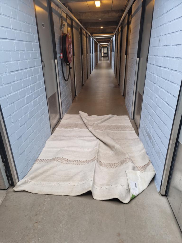 Natuurlijk polyester vloerkleed 170x230 cm, Crème, Gebruikt, 150 tot 200 cm, 200 cm of meer
