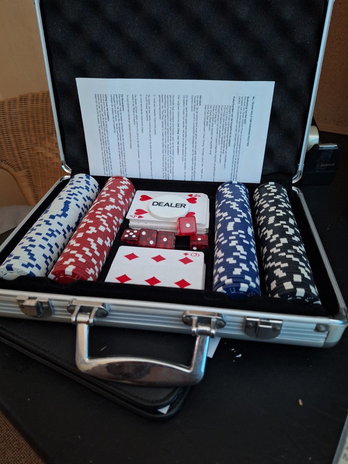 Luxe Pokerset in Koffer - Nooit Gebruikt, Vijf spelers of meer, Ophalen of Verzenden, Nieuw