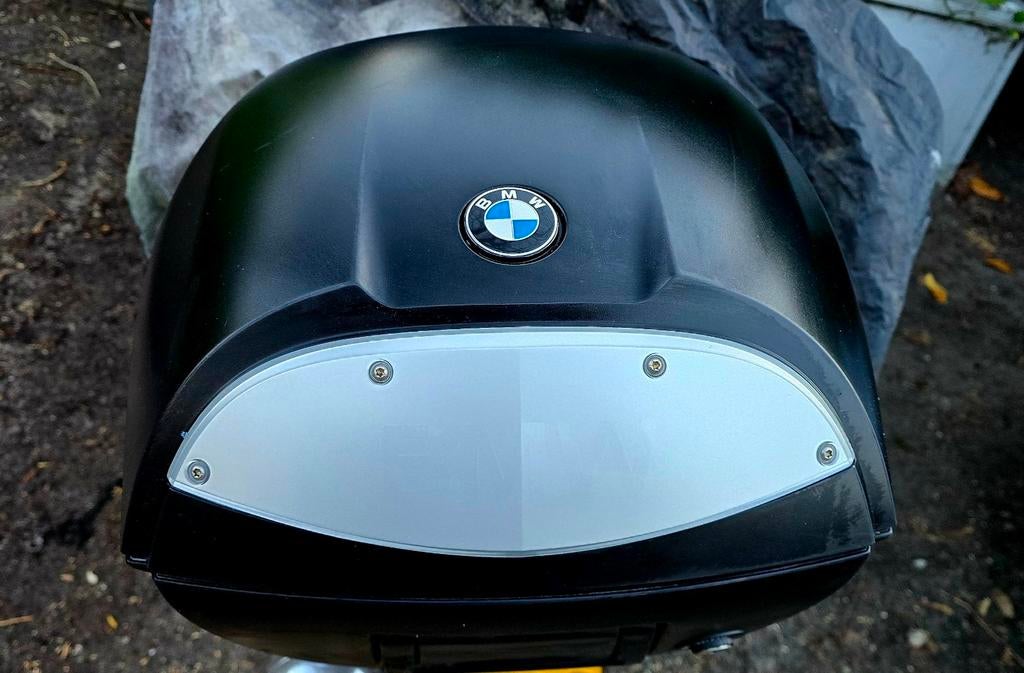 BMW Topkoffer - Zwart, met zilveren accenten, Motoren, Accessoires | Koffers en Tassen, Gebruikt, Ophalen of Verzenden