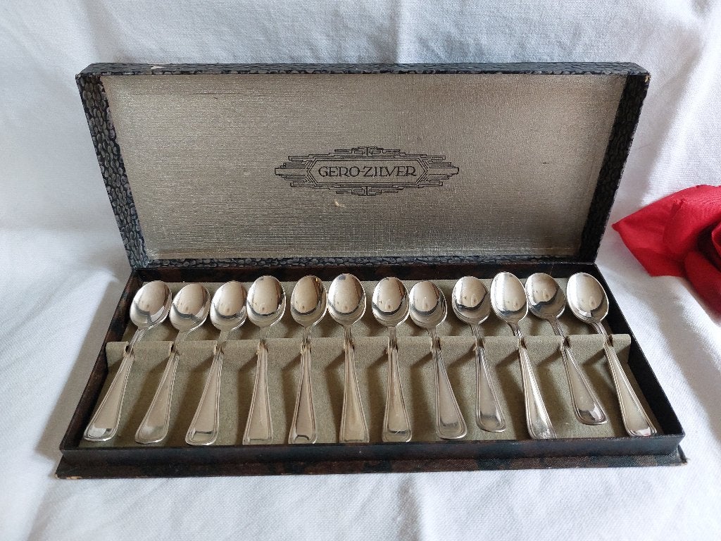 Gero 90 model 455 Rondfilet 12 espressolepeltjes in cassette, Verzenden