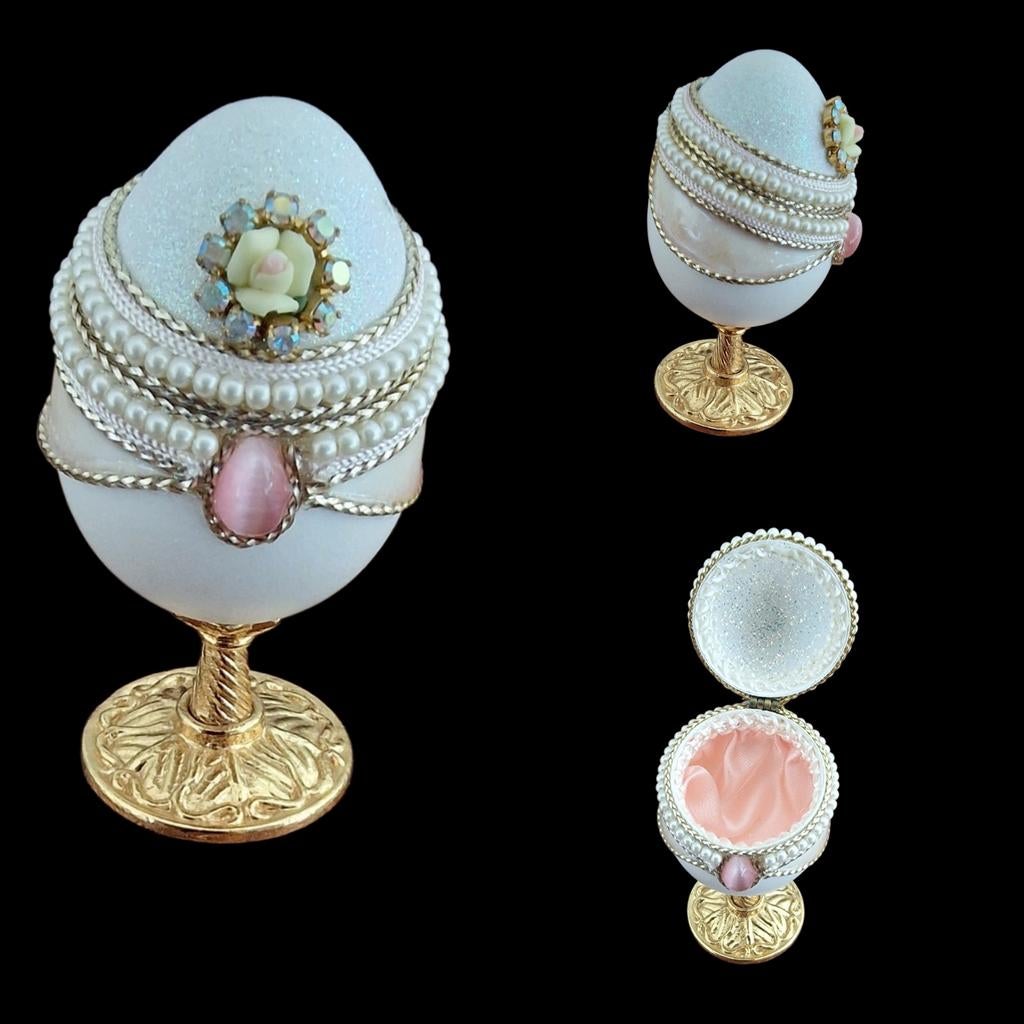 Zeldzaam Kievits Ei uit de Tsar Collectie met Parels en Goud, Verzamelen, Ophalen of Verzenden