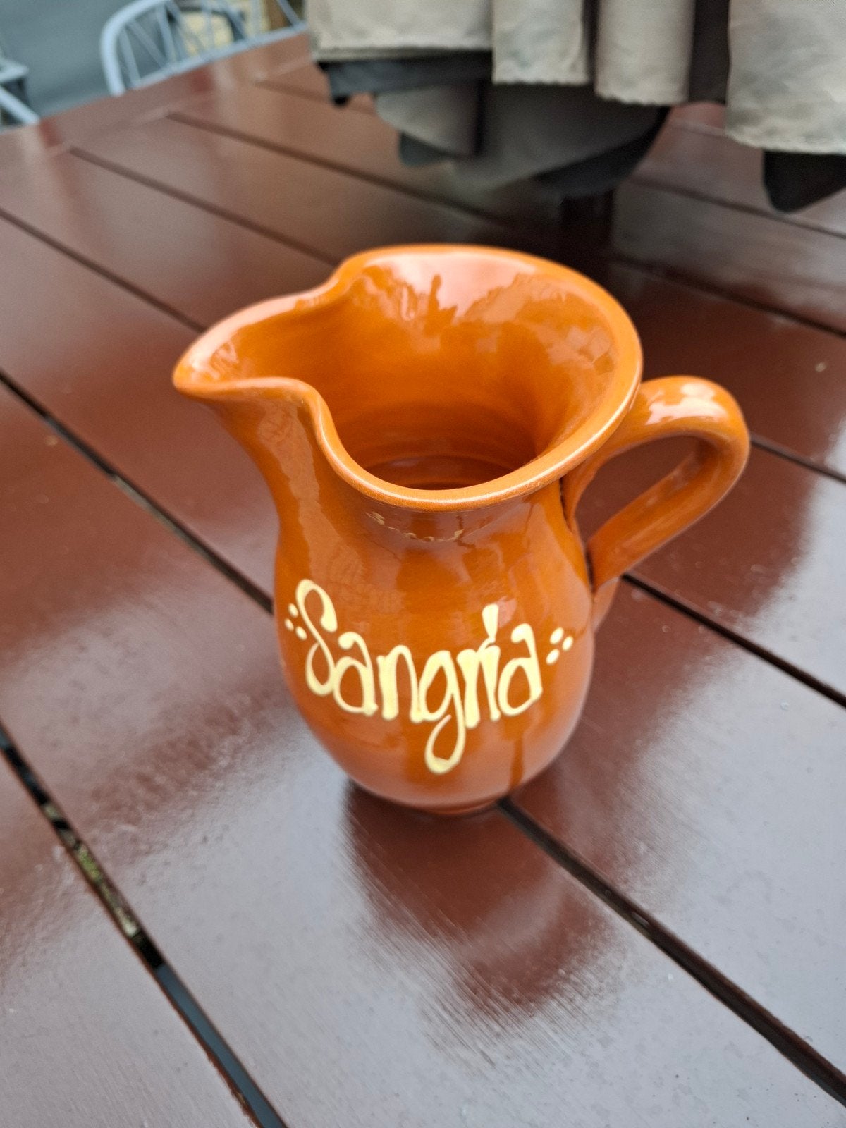 Vintage Sangria Kan - Oranje Keramiek, Ophalen of Verzenden