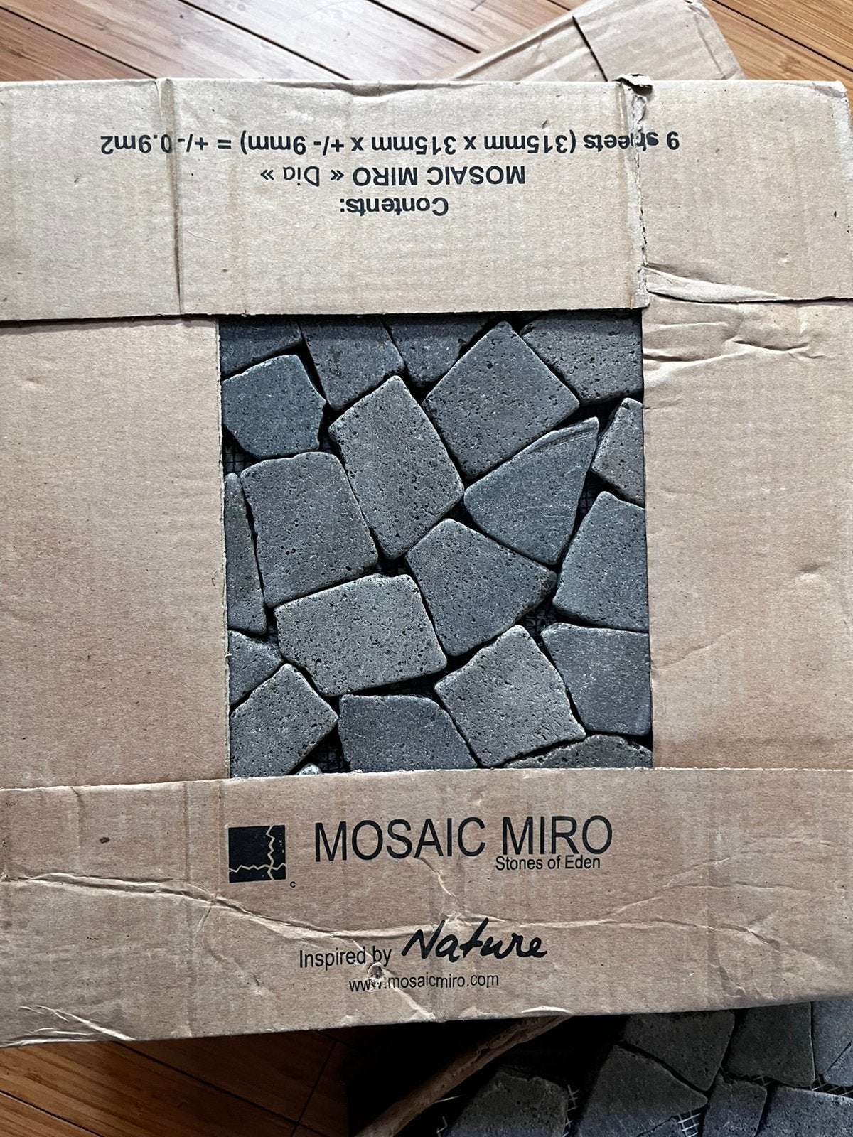 Vloertegel Mozaiek Palladiana Natuursteen /Mosaic Miro Lava, Ophalen, Minder dan 20 cm, Zo goed als nieuw, Minder dan 5 m²