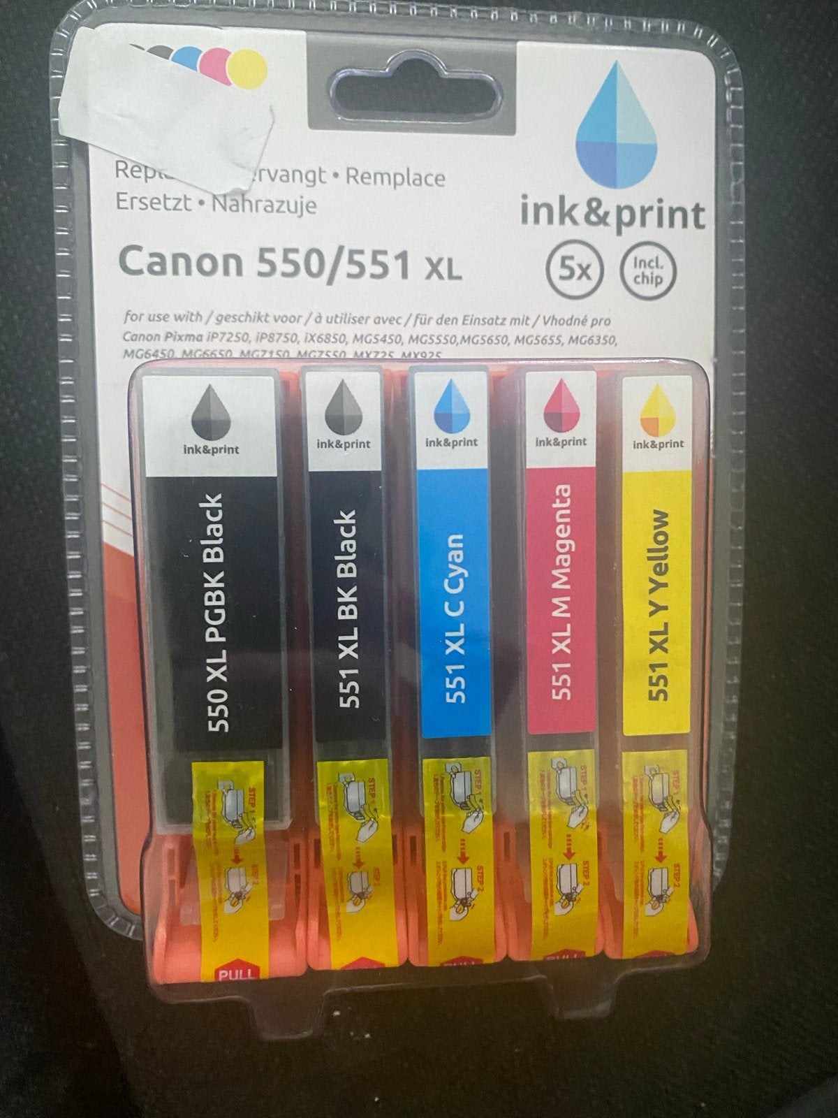 Ink & Print Canon 550/551 XL Inktcartridges (5x), Printer, Inkjetprinter, Ophalen of Verzenden, Nieuw