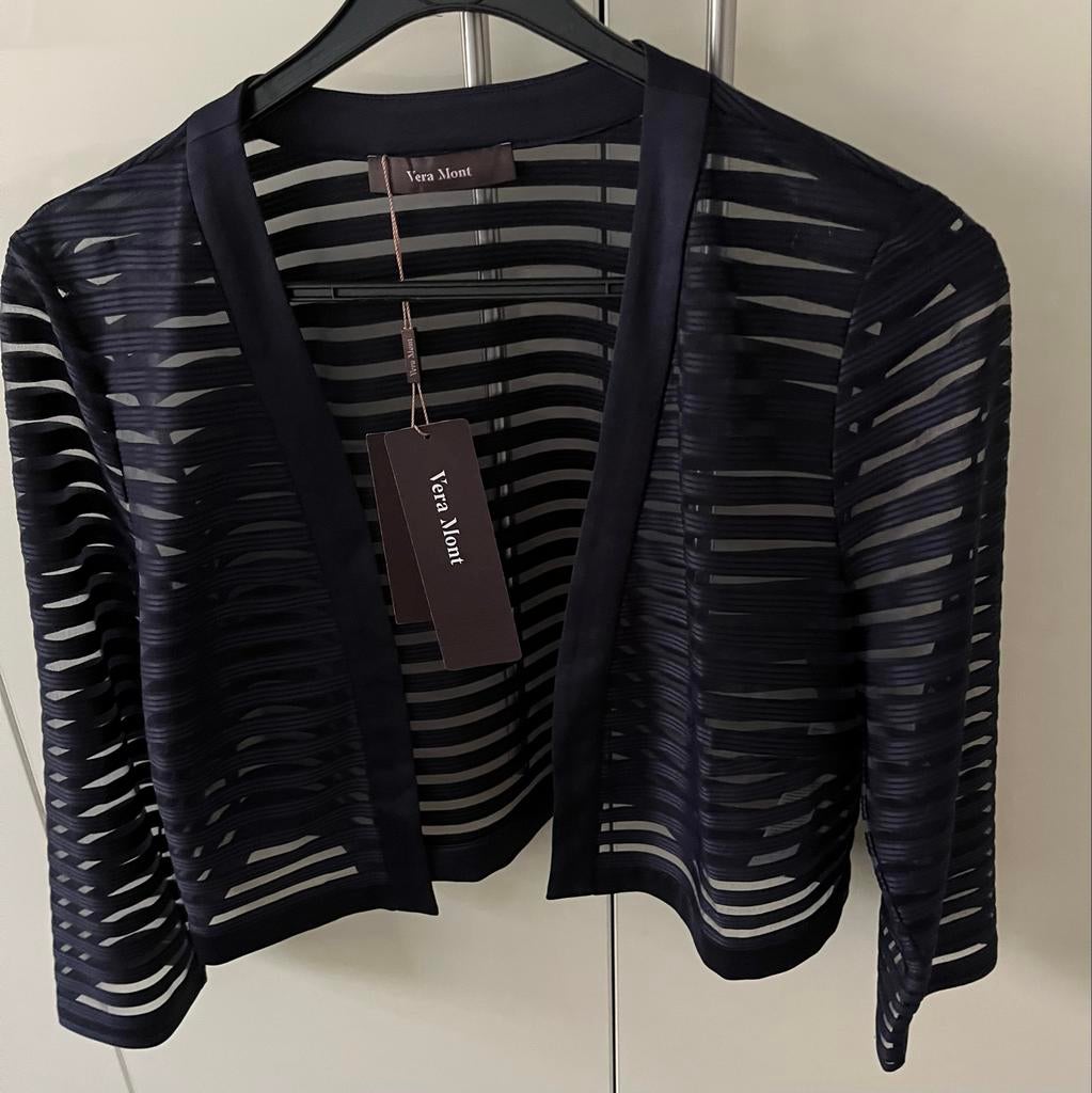 Vero Mont donkerblauwe transparante bolero maat 38, Maat 38/40 (M), Blauw, Nieuw, Ophalen of Verzenden